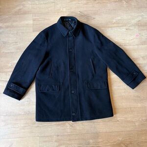 Lauren Ralph Lauren black wool Pea Coat quilted lining preppy office winter 46